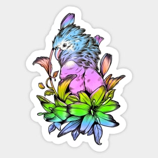 Cockatiel and Lilys Sticker